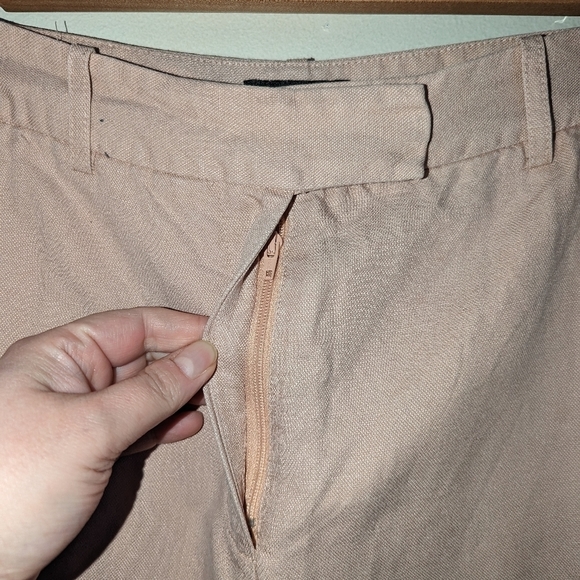FRANK & OAK Big Cuff Linen Light Peach Trouser Pants Size 6 - Picture 6 of 13